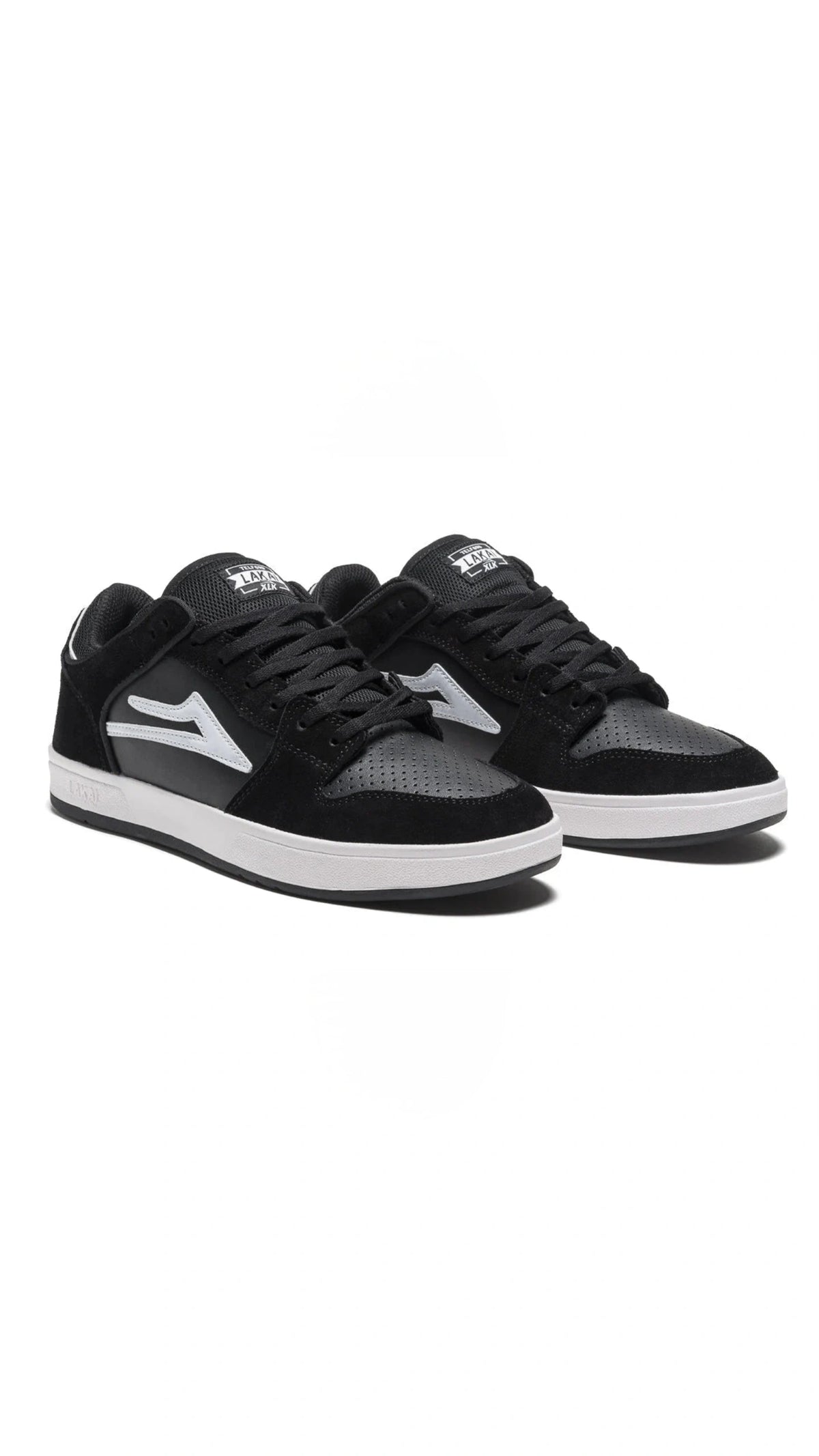 Chaussures de skate basses en daim noir et blanc Lakai Telford