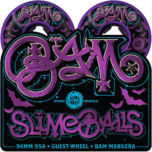 Slime Balls Bam Margera Guest Hardline 95a Purple 54MM Skateboard Wheels