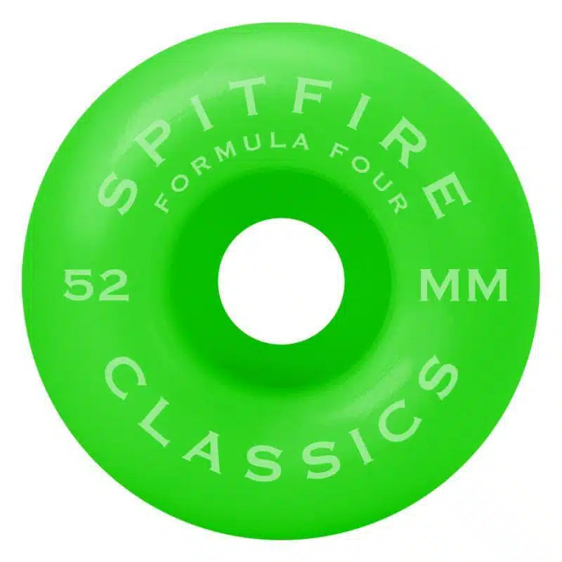 Spitfire F4 Classics Neon Green 99A 52mm Skateboard Wheels (4Pk)