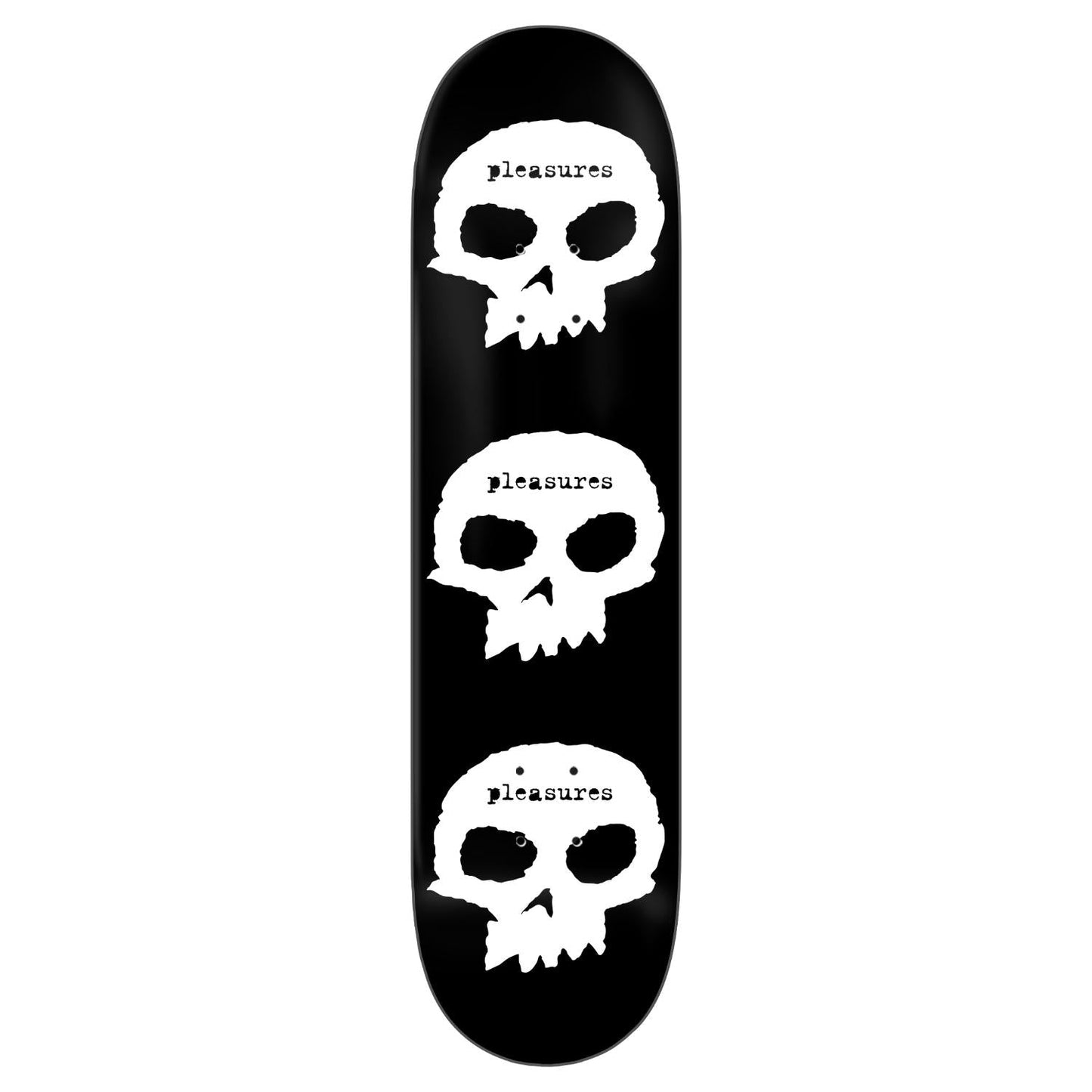 Zero x Pleasures 3 Skull Skateboard Deck 8.25"