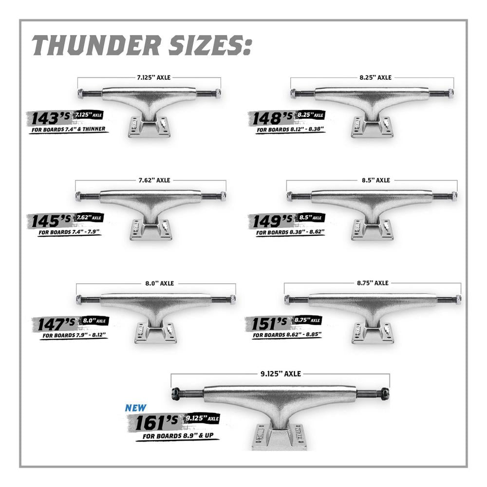 Thunder TII Team Standard Skateboard Trucks Silver (Pair)