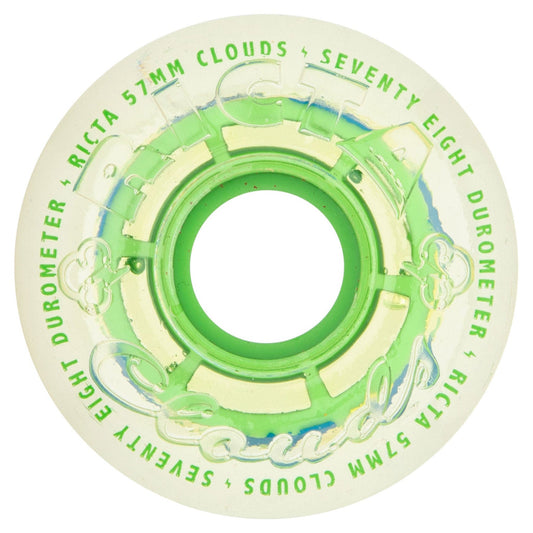 Ricta Clear Splatter Clouds Camo Green 78A 57mm Skateboard Wheels (4Pk)