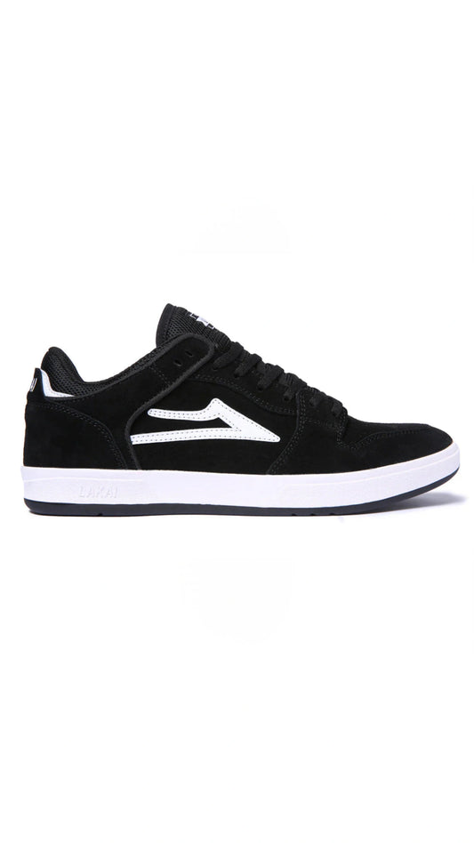 Chaussures de skate basses en daim noir et blanc Lakai Telford