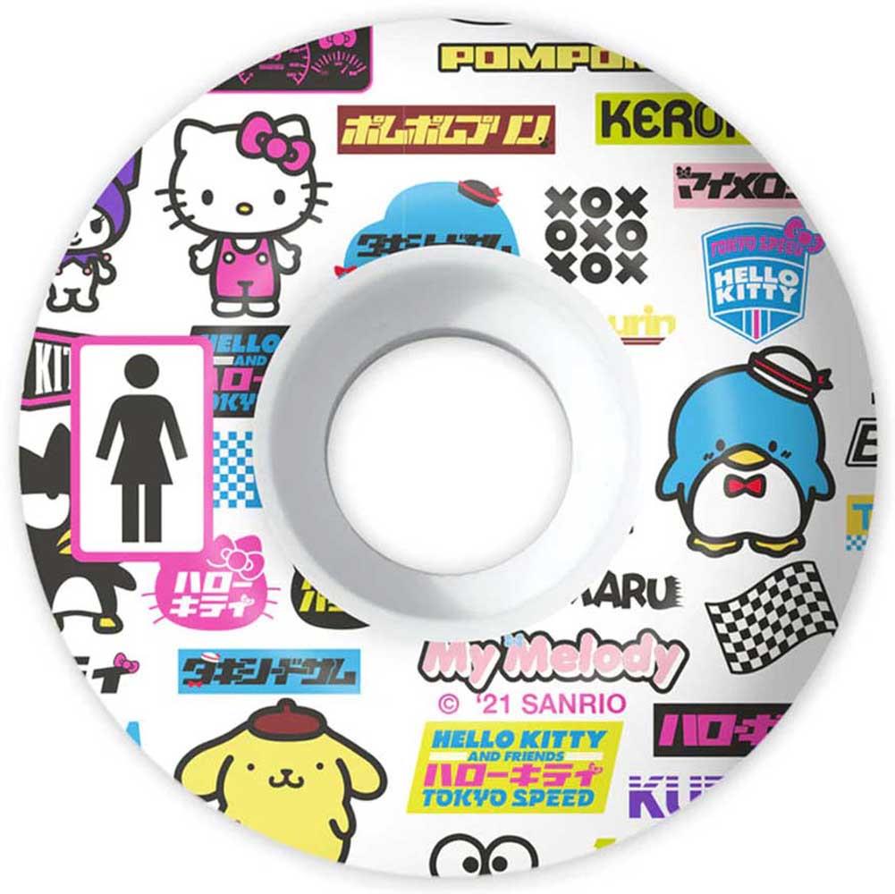 Girl Sanrio Tokyo Speed Staple 99A White Skateboard Wheels (4Pk)