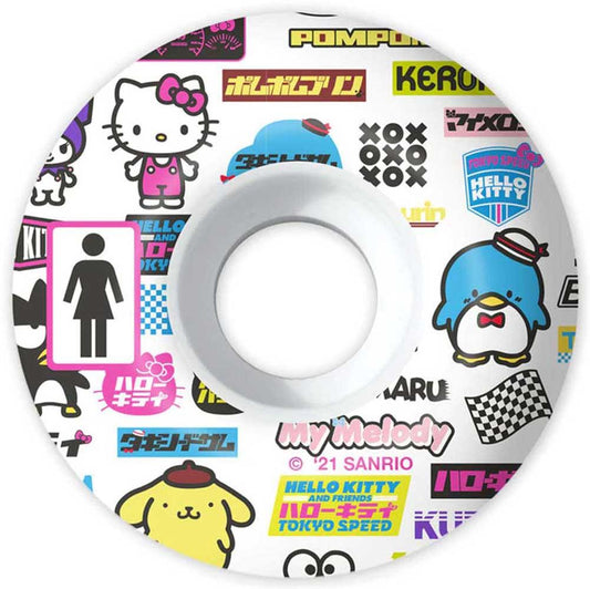 Girl Sanrio Tokyo Speed Staple 99A White Skateboard Wheels (4Pk)