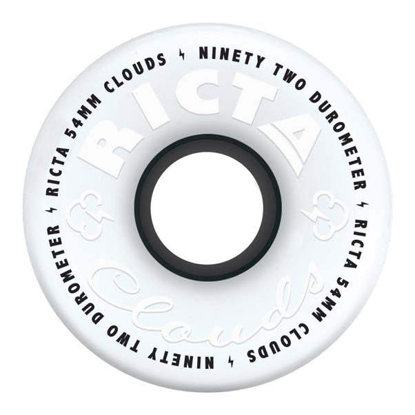 Ricta Clouds 92A Black/White Skateboard Wheels (4Pk)
