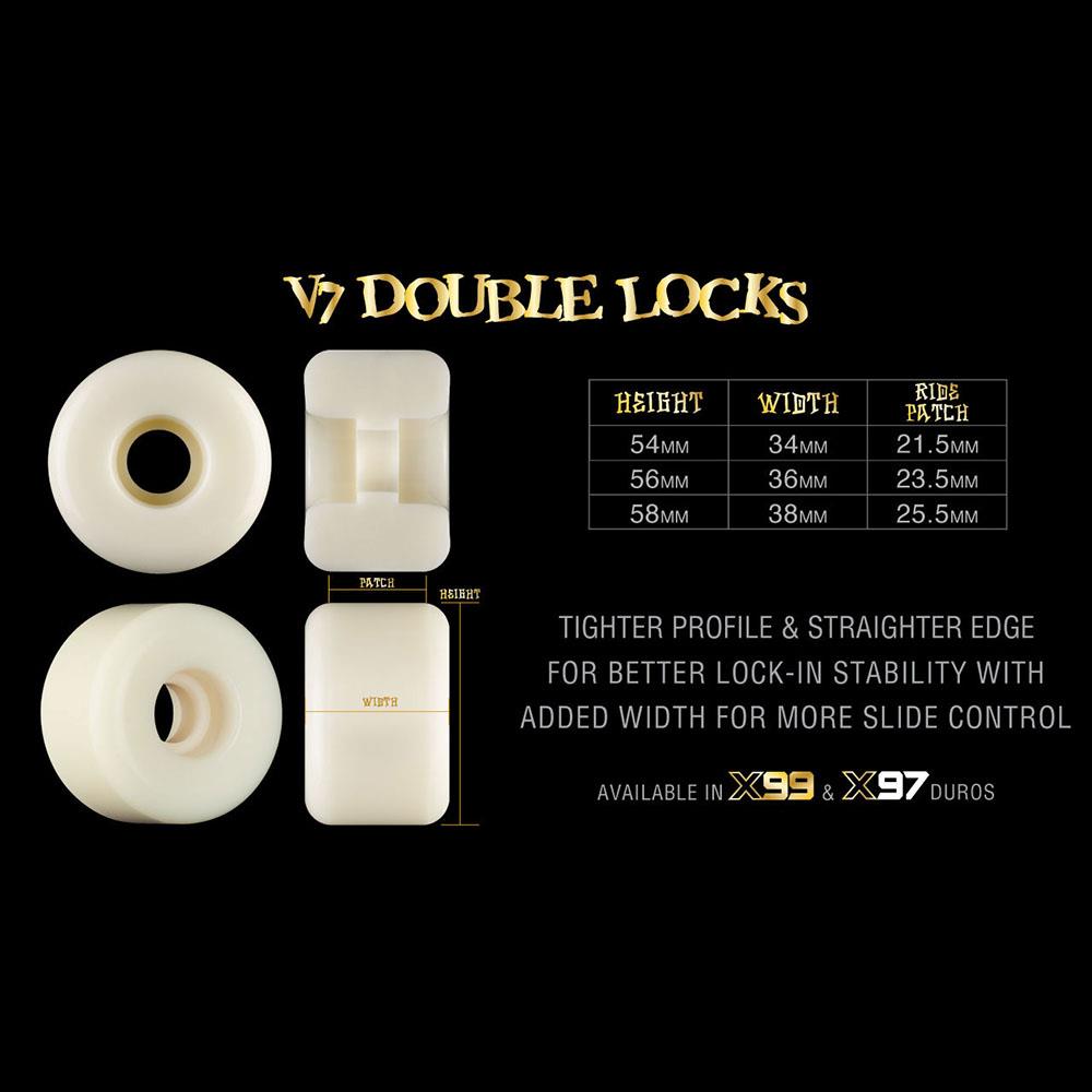 Bones Wheels X Formula V7 Double Locks 97A 54mm Skateboard Wheels (4Pk)