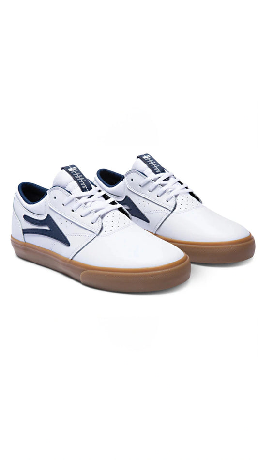 Chaussures de skate en cuir Lakai Griffin - Blanc/Gomme