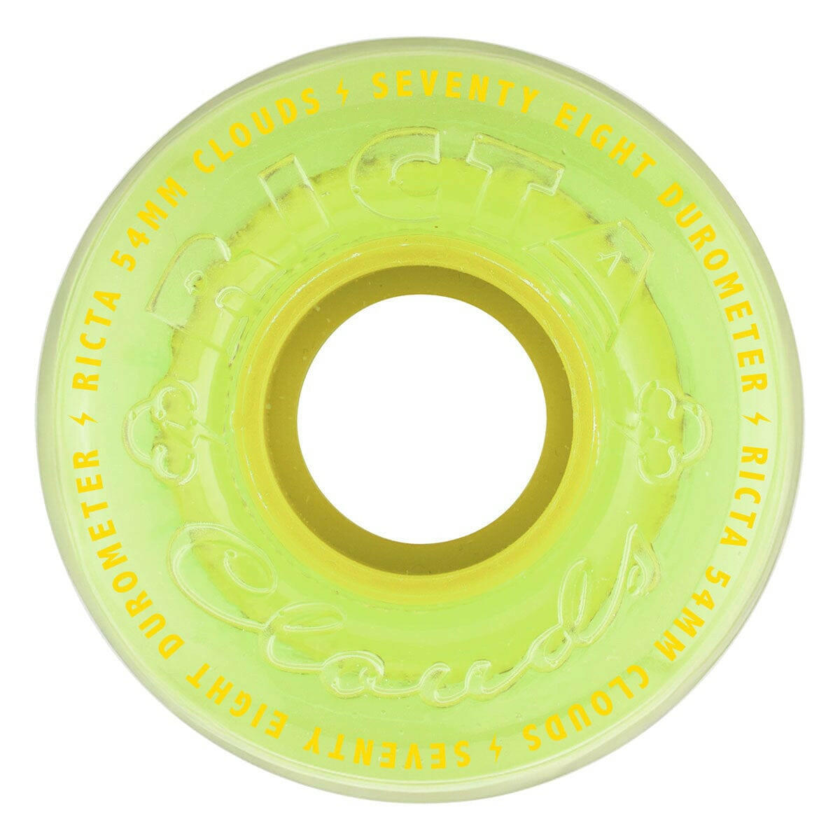 Ricta Clear Splatter Clouds Camo Yellow 78A 54mm Skateboard Wheels (4Pk)