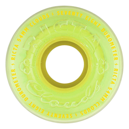 Ricta Clear Splatter Clouds Camo Yellow 78A 54mm Skateboard Wheels (4Pk)