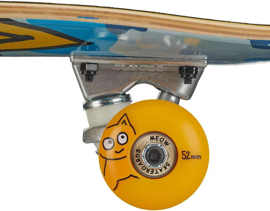 Meow Big Cat Camo Blue Complete Skateboard 7.5"