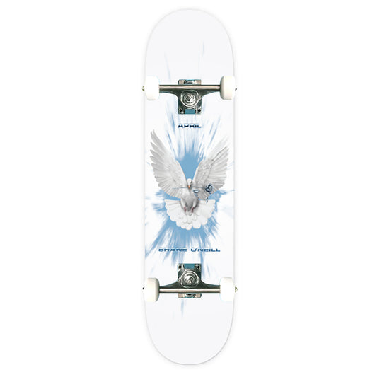 April Skateboards Shane O'Neill 'OG Dove' Complete Skateboard 8" White/Blue
